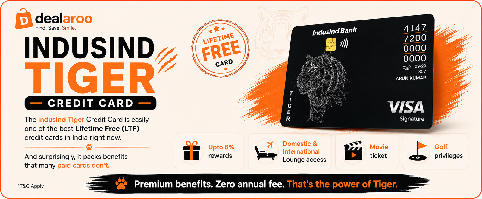 Indus Tiger LTF Credit Card