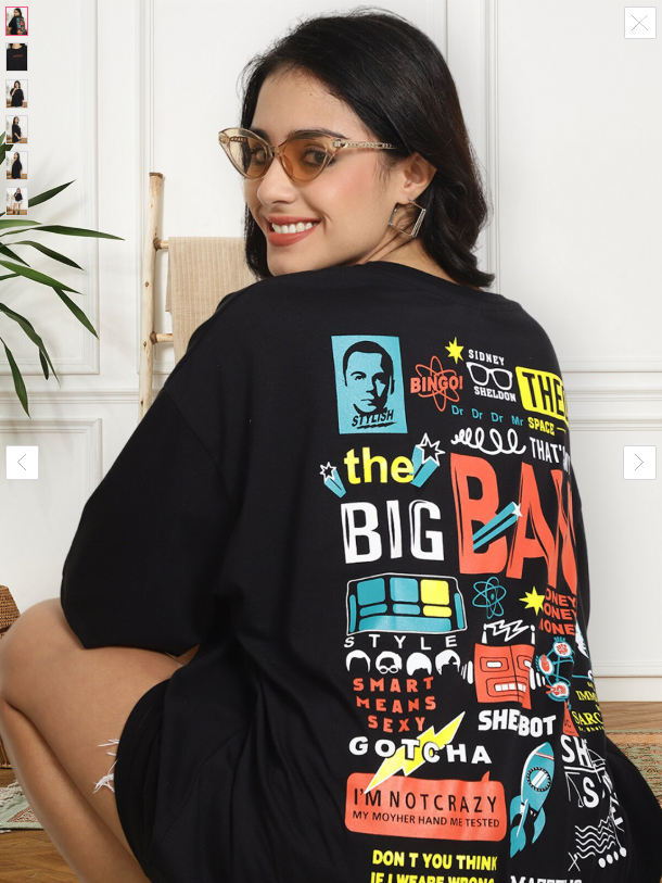 Fabflee Graphic Printed Oversized Cotton T-shirt