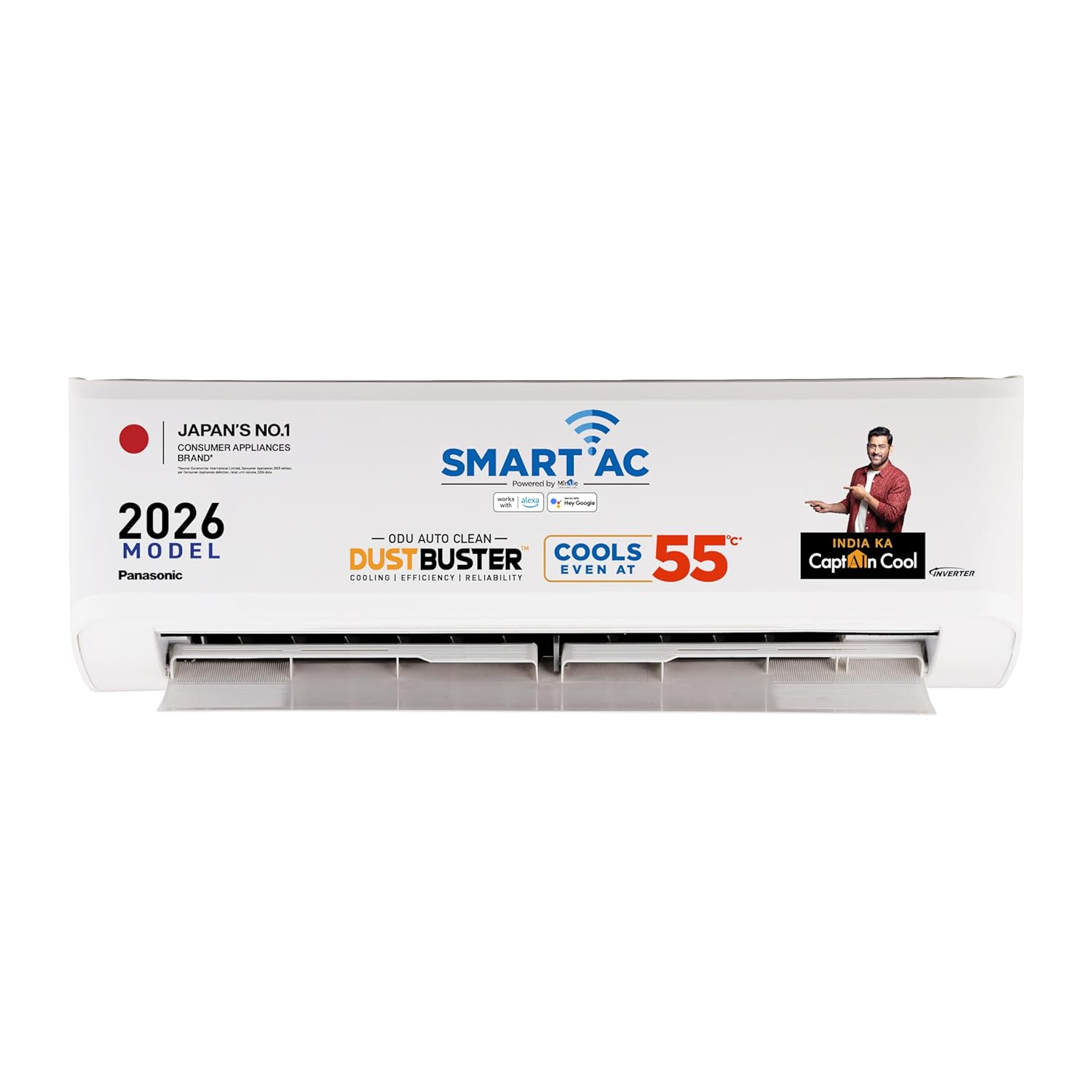 Panasonic 1.5 Ton 3 Star, New Star rated, Premium WiFi Inverter Smart Split AC (DustBuster Tech, Matter Enabled, AI, Higher Airflow, Copper Cond., 8in1 Convertible, 2-Way,PM0.1 Filter,CS/CU-SU18BKY3W,